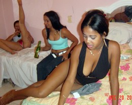 Hot ebony girlfriends having fun before